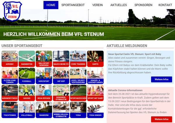Successive Marketing Referenz: VfL Stenum - Website